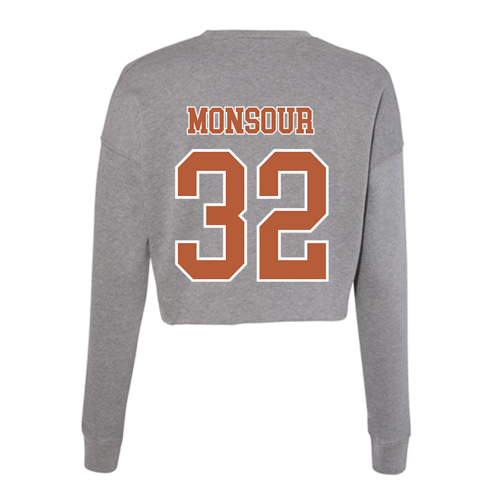 Texas - NCAA Baseball : Maddox Monsour - Women's Cropped Crew Fleece-1