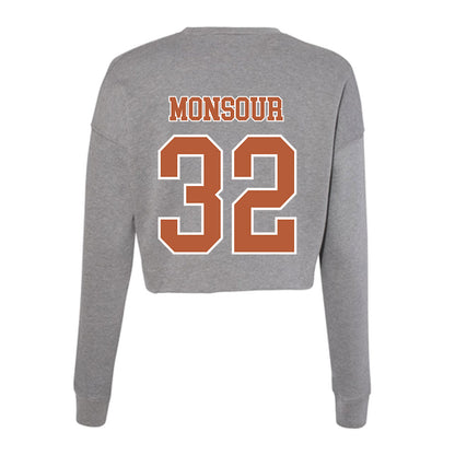 Texas - NCAA Baseball : Maddox Monsour - Women's Cropped Crew Fleece-1