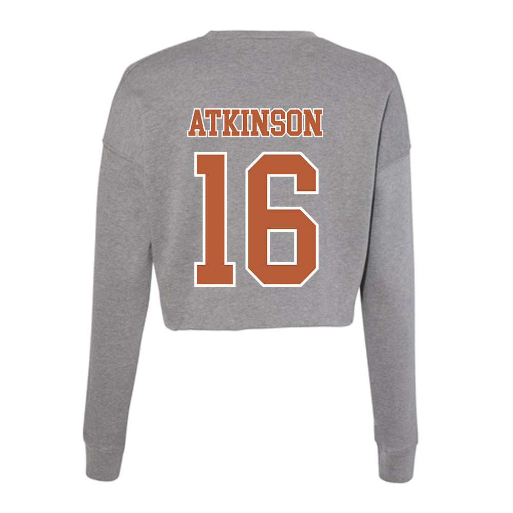 Texas - NCAA Football : Tyler Atkinson - Women's Cropped Crew Fleece-1