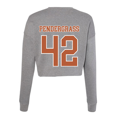 Texas - NCAA Baseball : Dariyan Pendergrass - Women's Cropped Crew Fleece-1