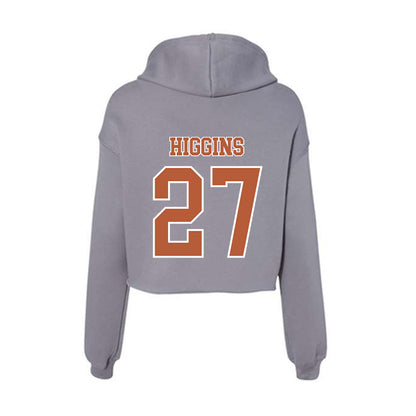 Texas - NCAA Baseball : Cal Higgins - Women's Crop Fleece Hoodie-1