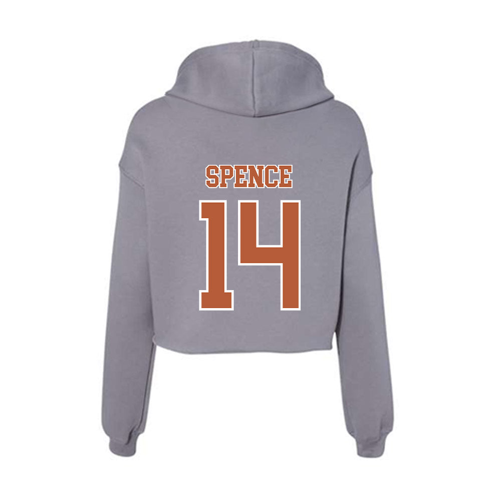 Texas - NCAA Football : Brad Spence - Women's Crop Fleece Hoodie-1