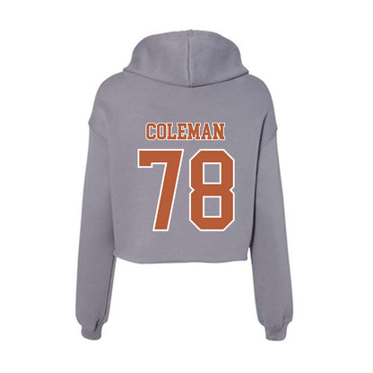Texas - NCAA Football : Jordan Coleman - Women's Crop Fleece Hoodie-1