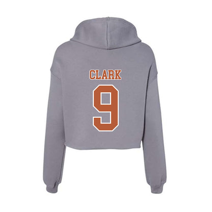 Texas - NCAA Men's Basketball : John Clark - Women's Crop Fleece Hoodie-1