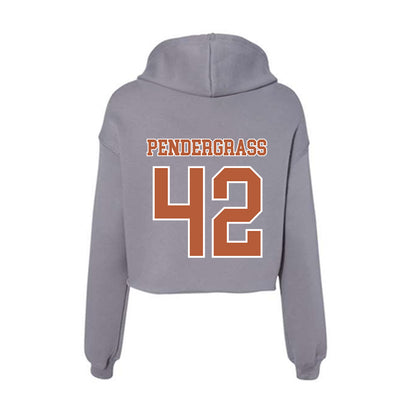 Texas - NCAA Baseball : Dariyan Pendergrass - Women's Crop Fleece Hoodie-1