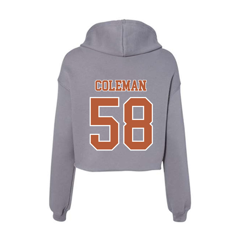 Texas - NCAA Football : Devin Coleman - Women's Crop Fleece Hoodie-1
