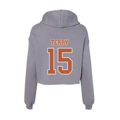 Texas - NCAA Football : Justus Terry - Women's Crop Fleece Hoodie-1