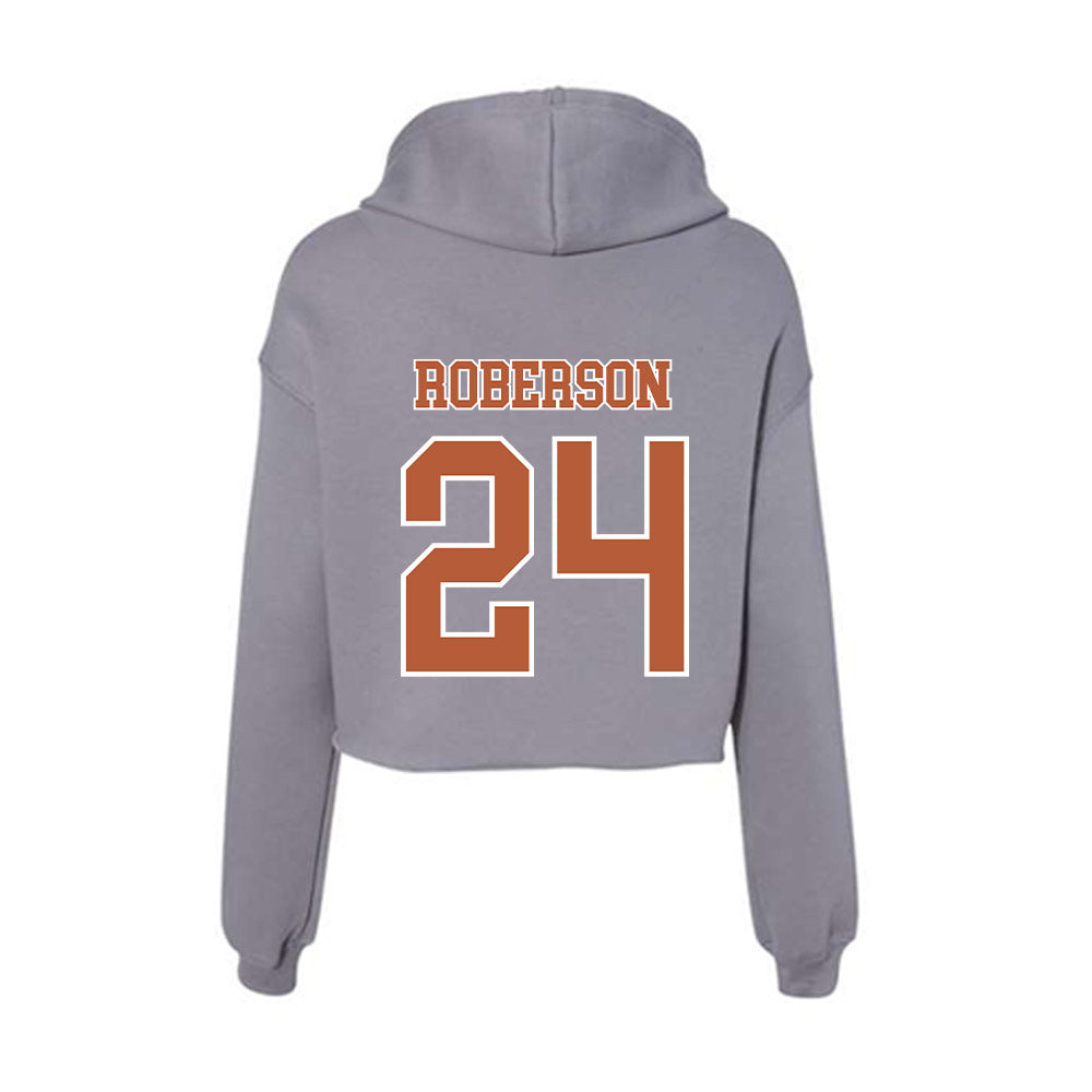 Texas - NCAA Football : Warren Roberson - Classic Shersey Women's Crop Fleece Hooded Sweatshirt-1