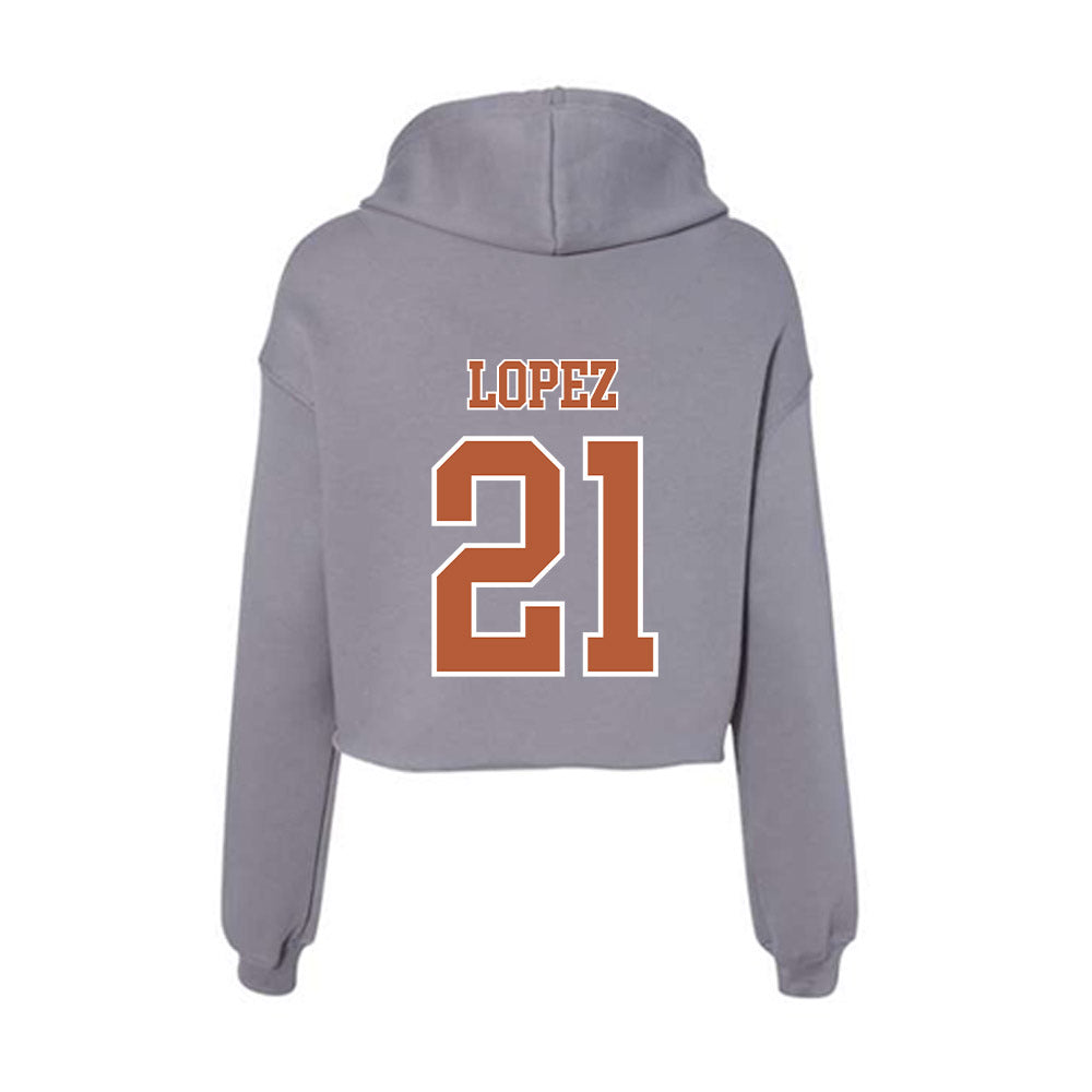 Texas - NCAA Women's Soccer : Antonette lopez - Classic Shersey Women's Crop Fleece Hooded Sweatshirt-1