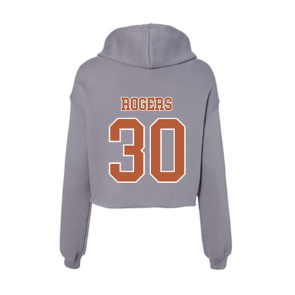 Texas - NCAA Baseball : Kaleb Rogers - Women's Crop Fleece Hoodie-1
