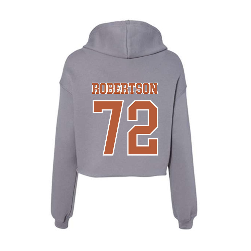 Texas - NCAA Football : Nicolas Robertson - Women's Crop Fleece Hooded Sweatshirt-1