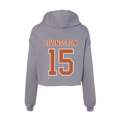 Texas - NCAA Baseball : Josh Livingston - Women's Crop Fleece Hoodie-1