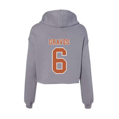 Texas - NCAA Women's Basketball : Sarah Graves - Women's Crop Fleece Hooded Sweatshirt-1