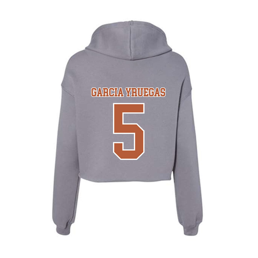 Texas - NCAA Baseball : Felix Garcia Yruegas - Women's Crop Fleece Hoodie-1
