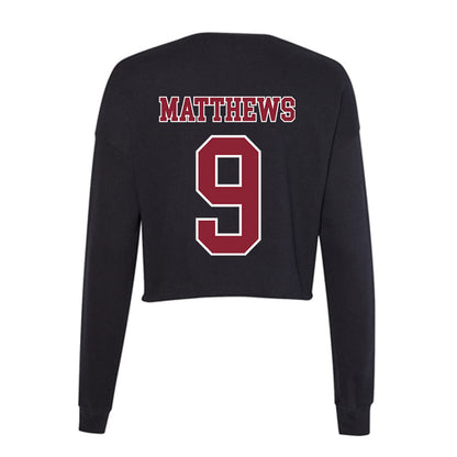 UMass - NCAA Football : Devin Matthews - Women's Cropped Crew Fleece-1