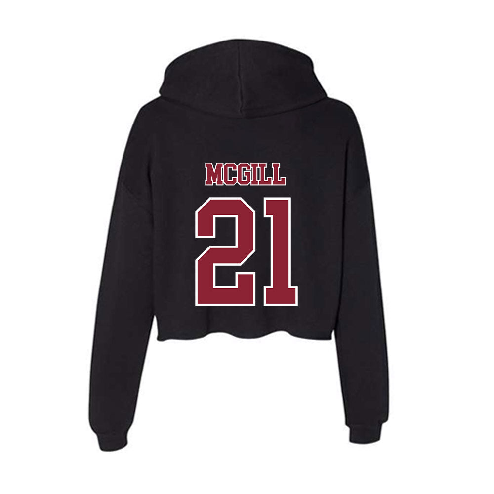 UMass - NCAA Football : Jeremiah Mcgill - Women's Crop Fleece Hooded Sweatshirt-1