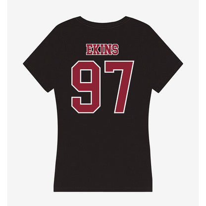 UMass - NCAA Football : Robert Ekins - Women's V-Neck T-Shirt-1