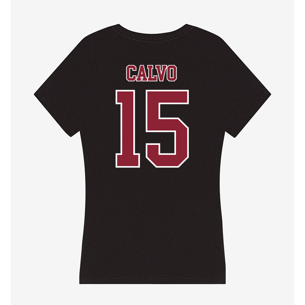 UMass - NCAA Men's Lacrosse : Michael Calvo - Women's V-Neck T-Shirt-1