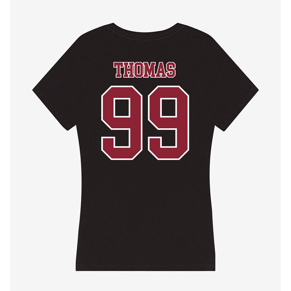 UMass - NCAA Football : Kamarion Thomas - Women's V-Neck T-Shirt-1