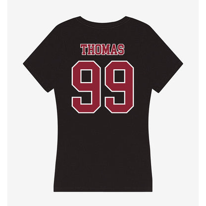 UMass - NCAA Football : Kamarion Thomas - Women's V-Neck T-Shirt-1