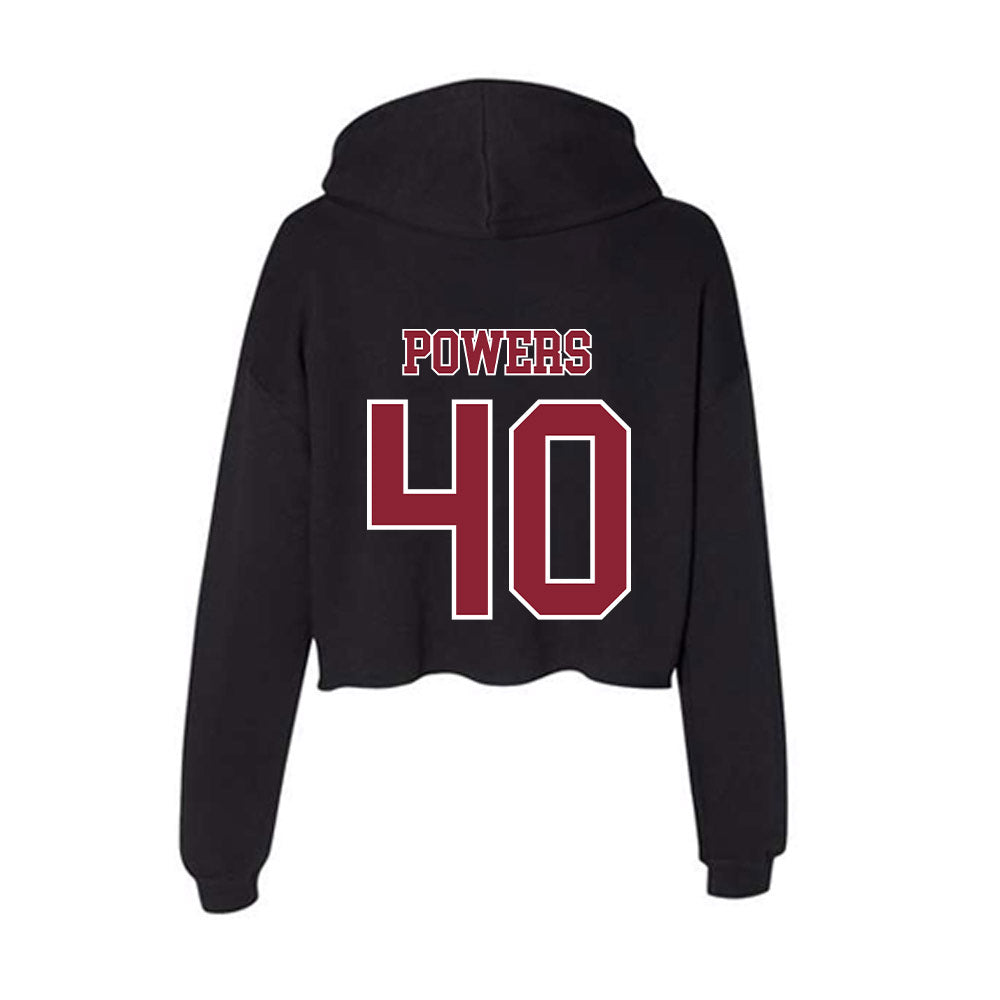 UMass - NCAA Baseball : Callen Powers - Women's Crop Fleece Hoodie-1