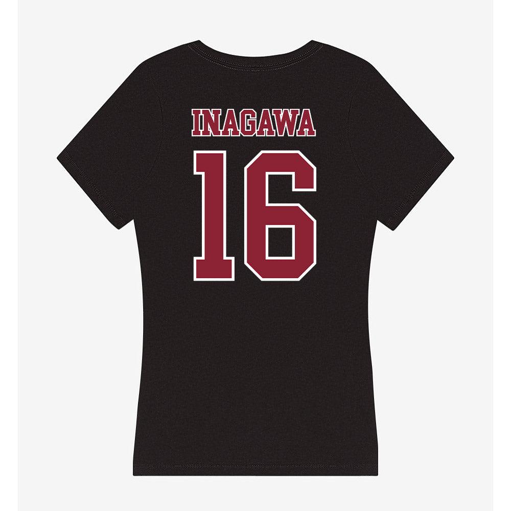 UMass - NCAA Football : Logan Inagawa - Women's V-Neck T-Shirt-1