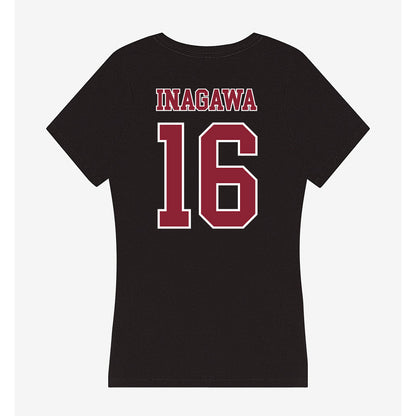 UMass - NCAA Football : Logan Inagawa - Women's V-Neck T-Shirt-1