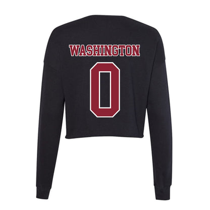 UMass - NCAA Football : Jordan Washington - Women's Cropped Crew Fleece-1