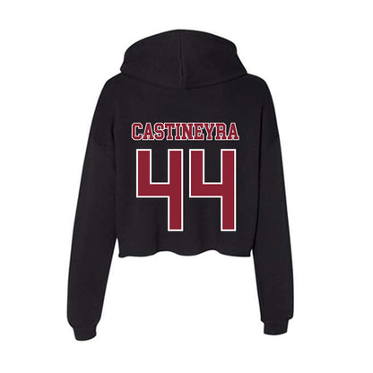 UMass - NCAA Men's Basketball : Rollie Castineyra - Women's Crop Fleece Hooded Sweatshirt-1
