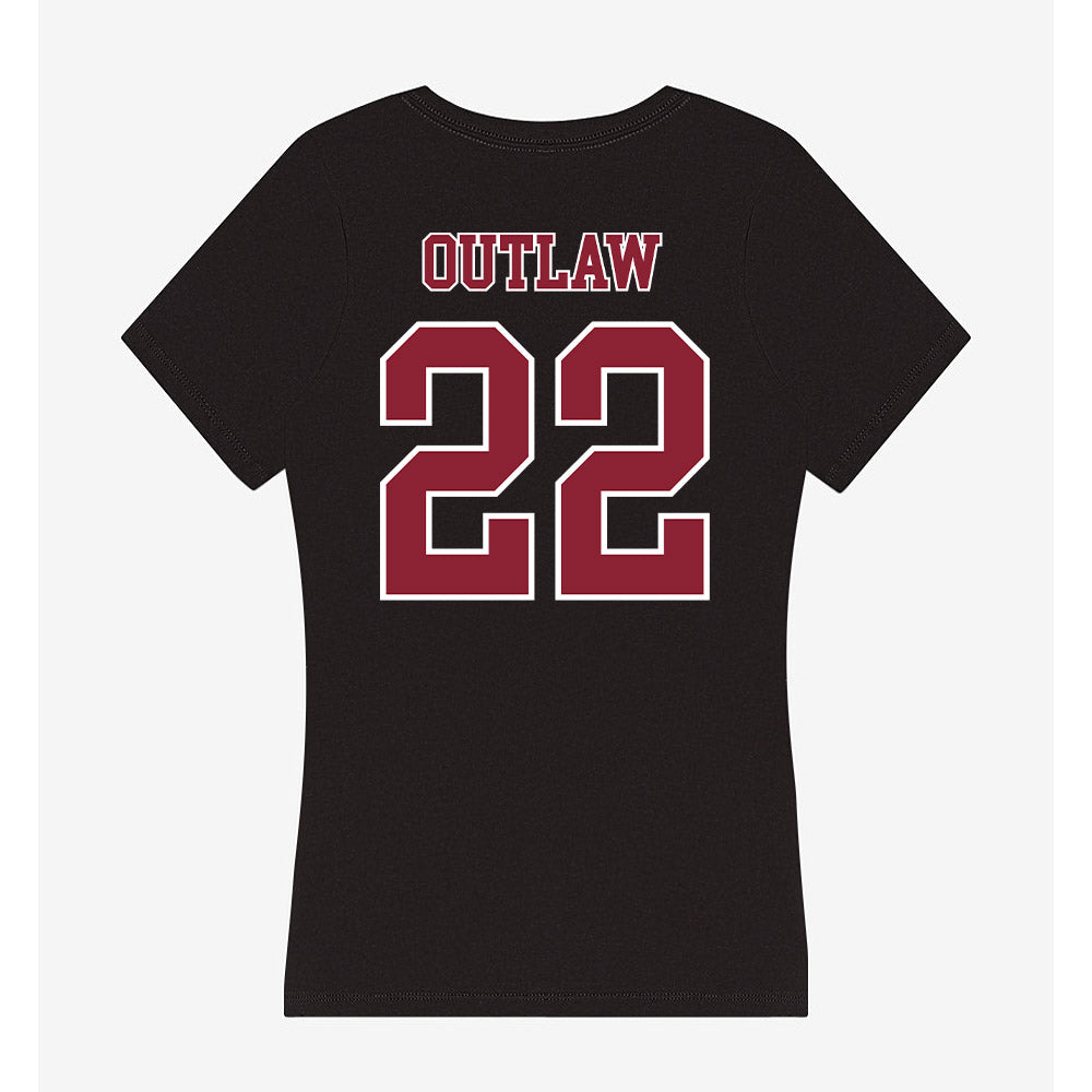 UMass - NCAA Men's Basketball : Charles Outlaw - Women's V-Neck T-Shirt-1
