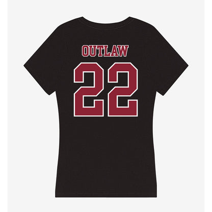 UMass - NCAA Men's Basketball : Charles Outlaw - Women's V-Neck T-Shirt-1
