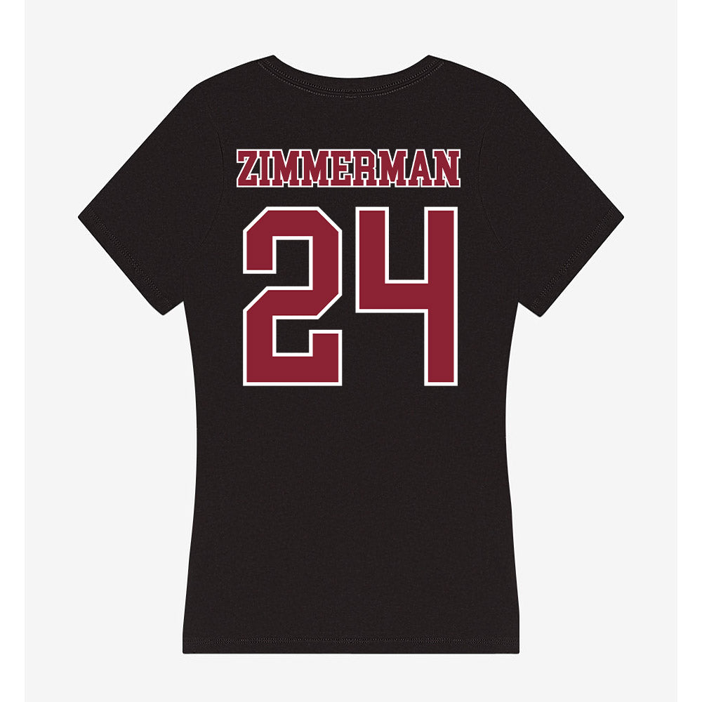 UMass - NCAA Men's Ice Hockey : Elias Zimmerman - Women's V-Neck T-Shirt-1