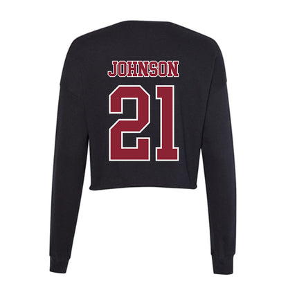 UMass - NCAA Football : Terron Johnson - Women's Cropped Crew Fleece-1