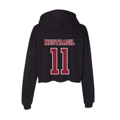 UMass - NCAA Men's Ice Hockey : Vaclav Nestrasil - Women's Crop Fleece Hoodie-1