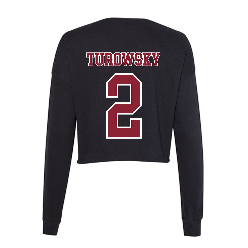 UMass - NCAA Men's Lacrosse : Jack Turowsky - Women's Cropped Crew Fleece-1