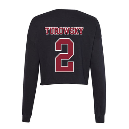 UMass - NCAA Men's Lacrosse : Jack Turowsky - Women's Cropped Crew Fleece-1