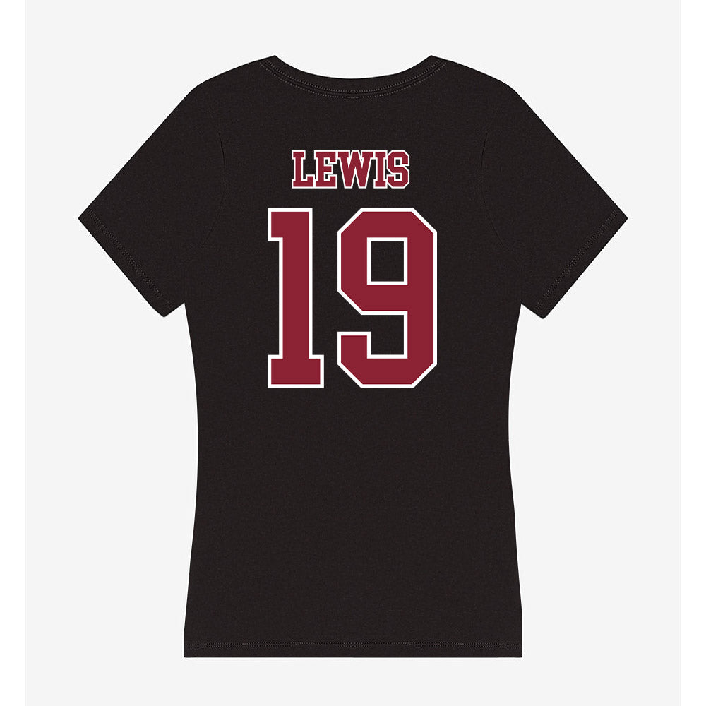 UMass - NCAA Football : Jabari Lewis - Women's V-Neck T-Shirt-1