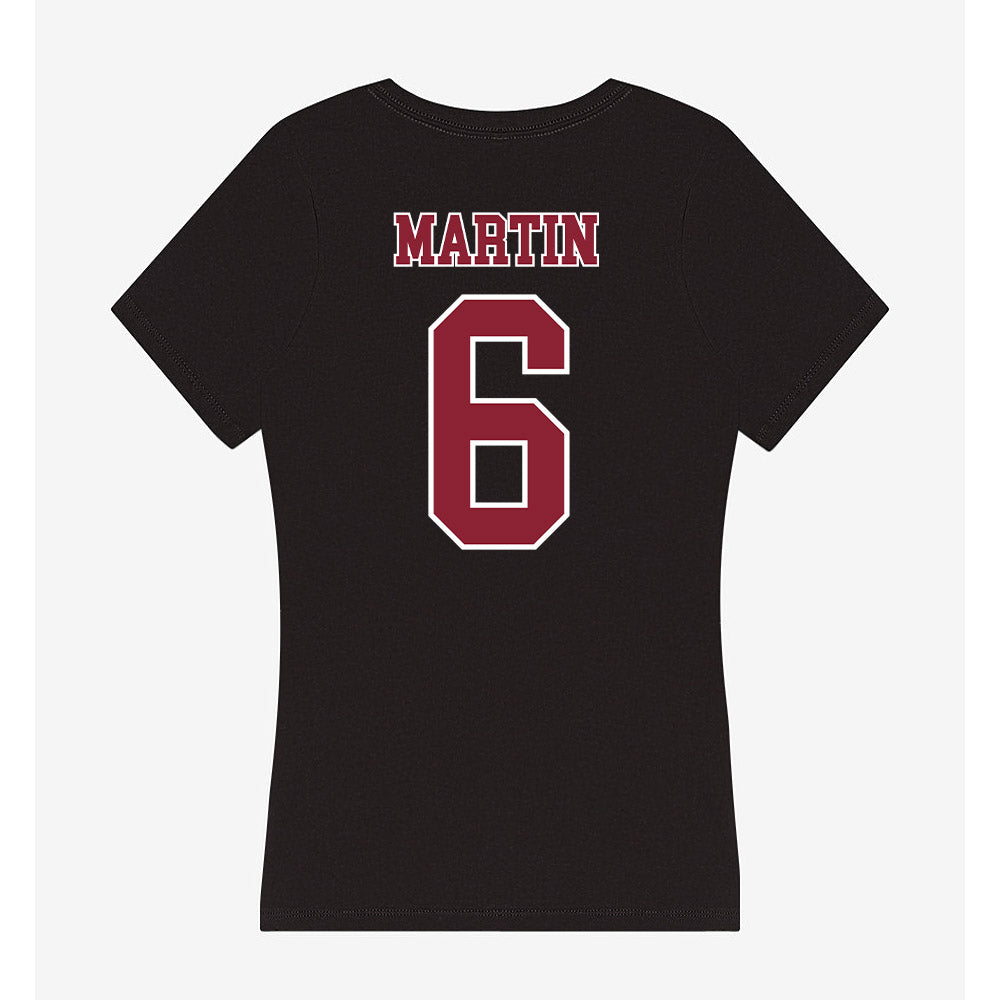 UMass - NCAA Men's Basketball : Christian Martin - Women's V-Neck T-Shirt-1