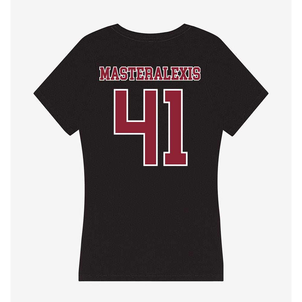 UMass - NCAA Baseball : Justin Masteralexis - Women's V-Neck T-Shirt-1