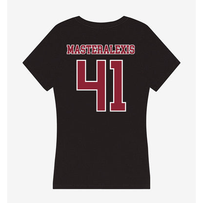 UMass - NCAA Baseball : Justin Masteralexis - Women's V-Neck T-Shirt-1