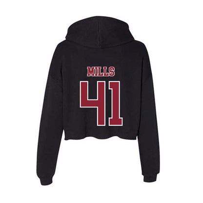 UMass - NCAA Football : Grant Mills - Women's Crop Fleece Hoodie-1