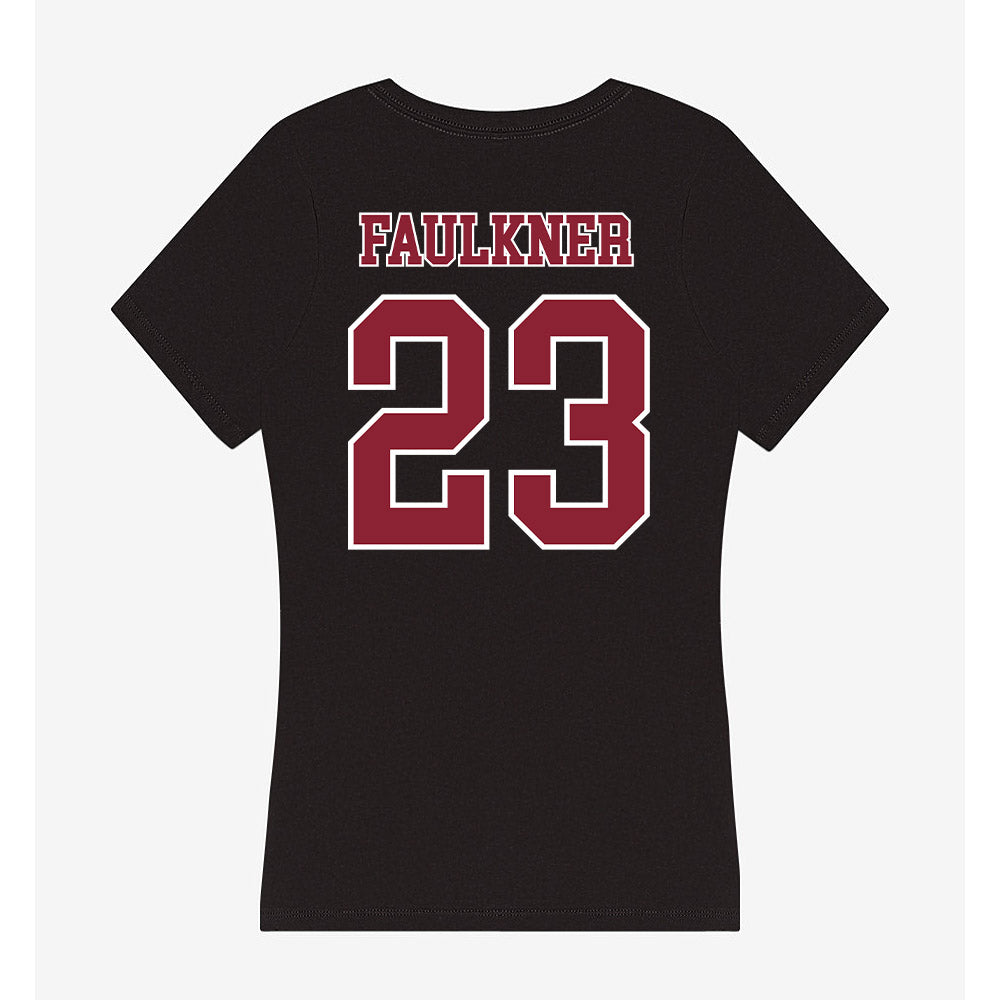 UMass - NCAA Football : Elijah Faulkner - Women's V-Neck T-Shirt-1