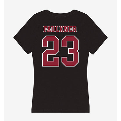 UMass - NCAA Football : Elijah Faulkner - Women's V-Neck T-Shirt-1