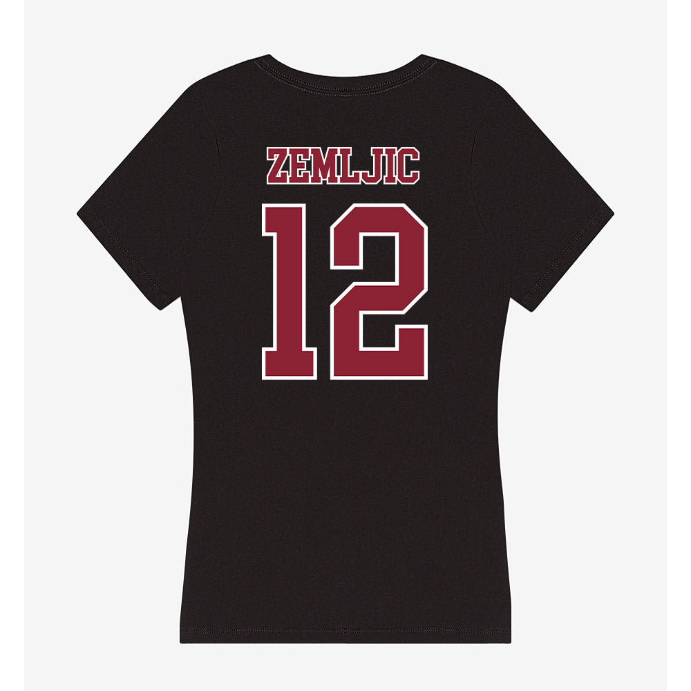 UMass - NCAA Men's Basketball : Noa Zemljic - Women's V-Neck T-Shirt-1