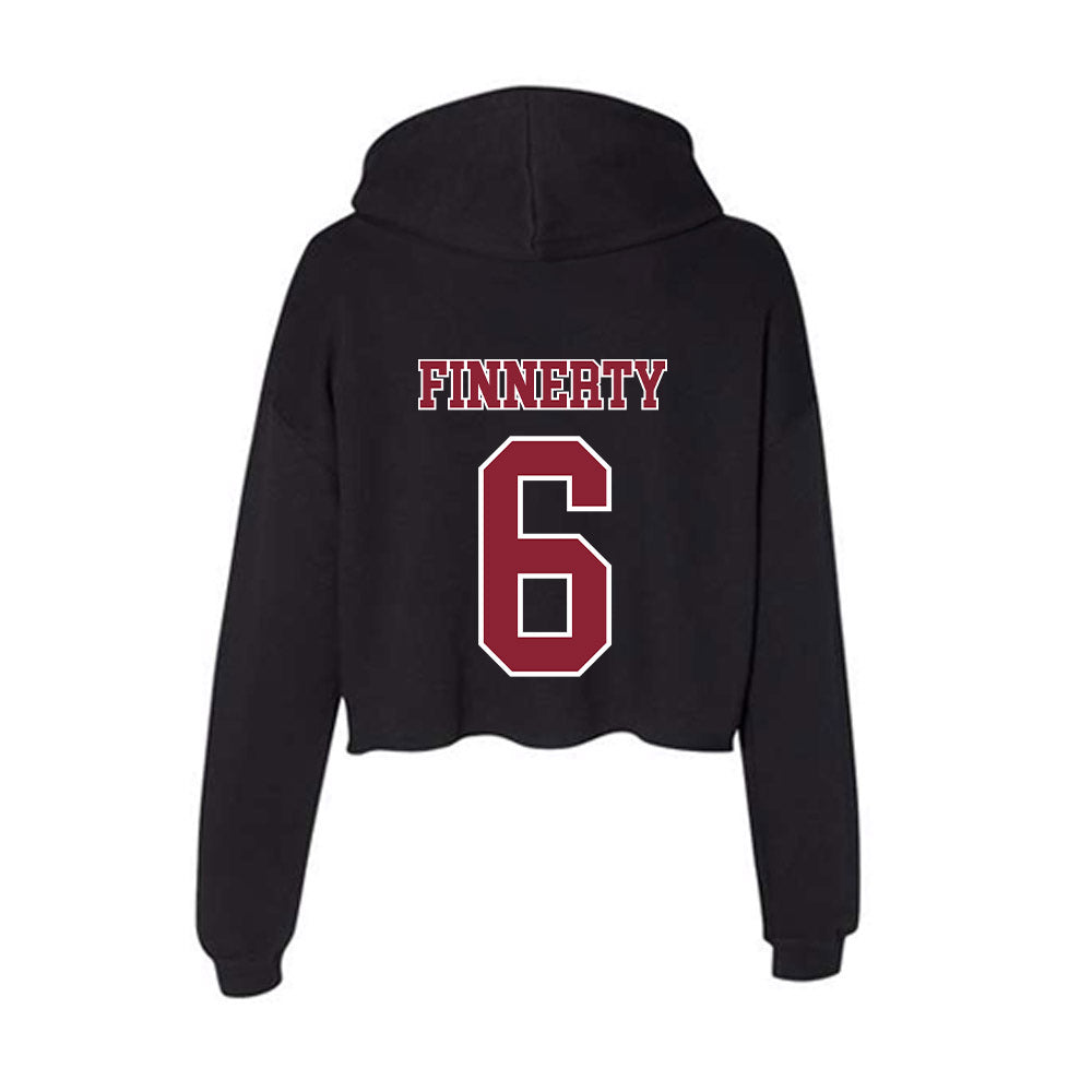 UMass - NCAA Men's Lacrosse : Michael Finnerty - Women's Crop Fleece Hoodie-1