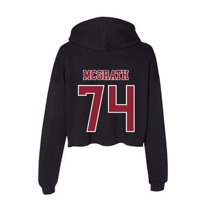 UMass - NCAA Football : Jake McGrath - Women's Crop Fleece Hooded Sweatshirt-1