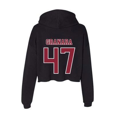 UMass - NCAA Men's Lacrosse : Robbie Granara - Women's Crop Fleece Hoodie-1