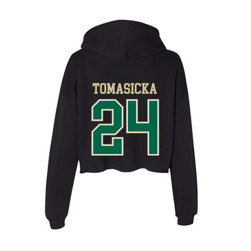 USF - NCAA Women's Basketball : Raina Tomasicka - Women's Crop Fleece Hoodie-1