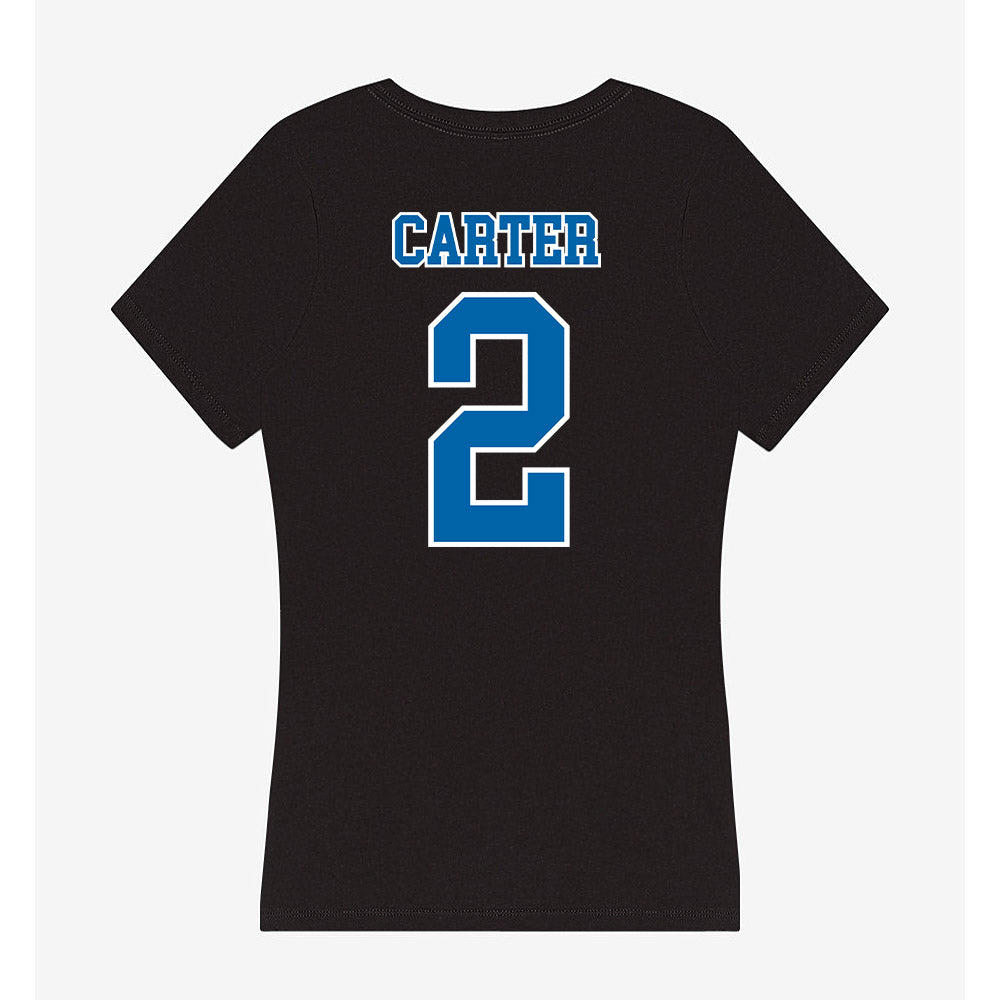 MTSU - NCAA Men's Basketball : Jahvin Carter - Women's V-Neck T-Shirt-1