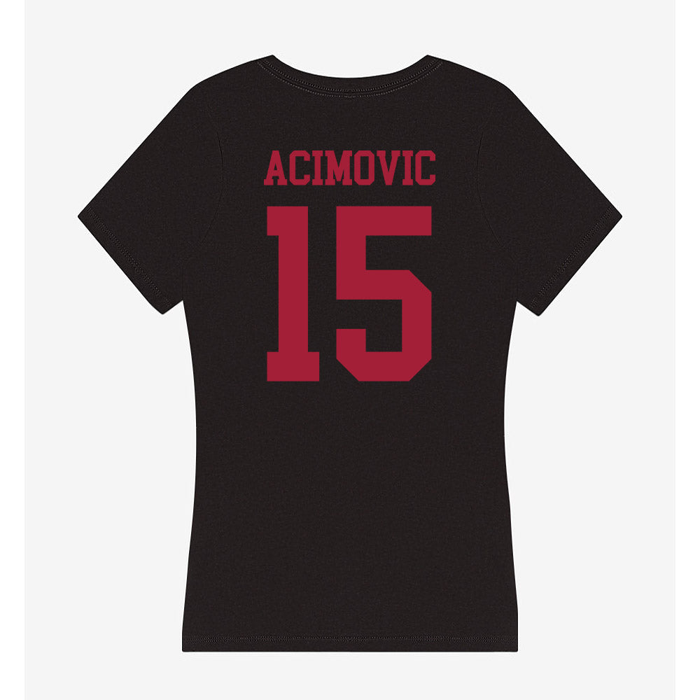 Indiana - NCAA Men's Basketball : Andrej Acimovic - Women's V-Neck T-Shirt-1